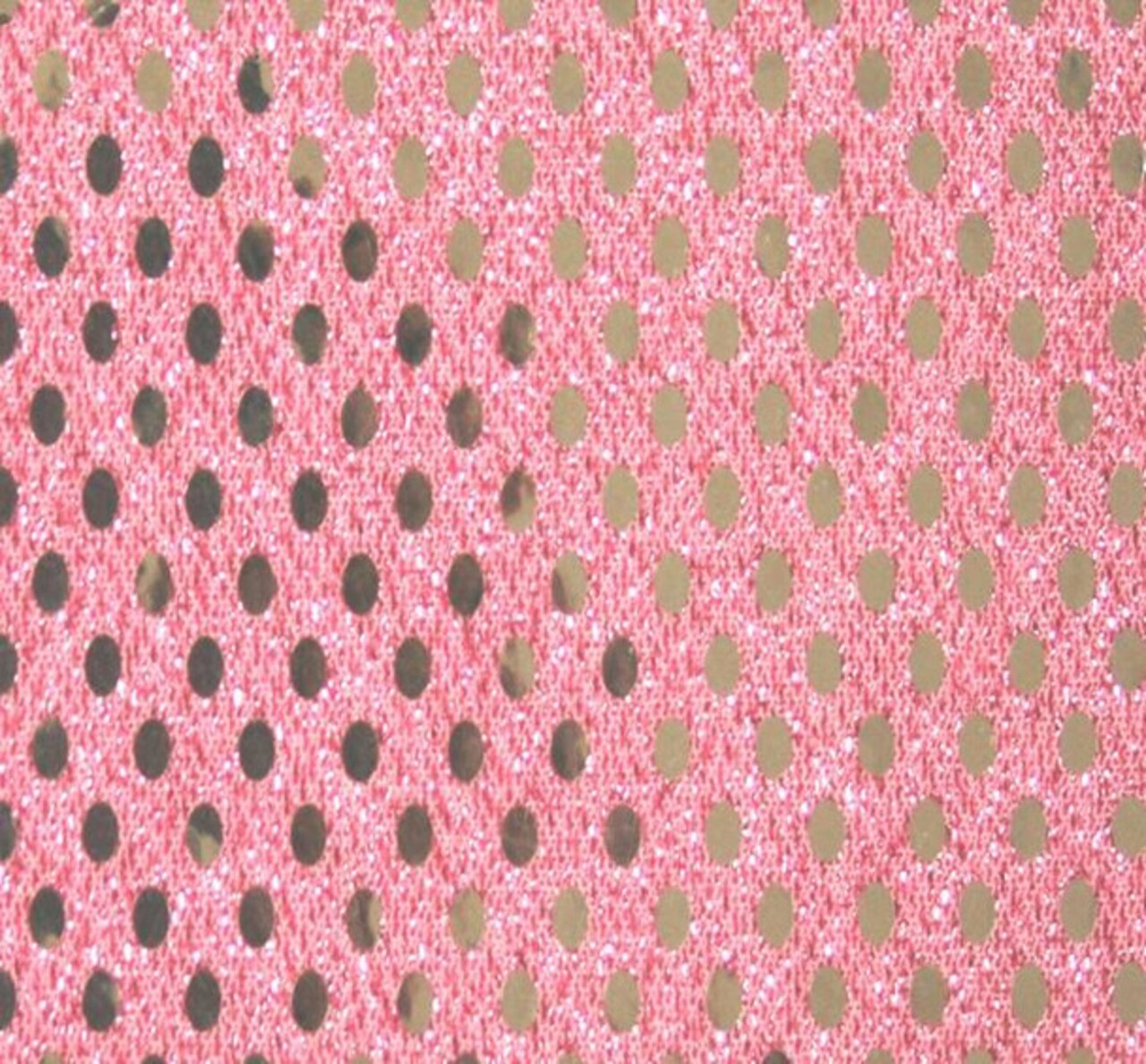 1 Yard Pink 3mm Confetti Dot Sequin Fabric, 50% Polyester 50% Nylon Lightweight Costume Apparel Knit 44/45" Wide